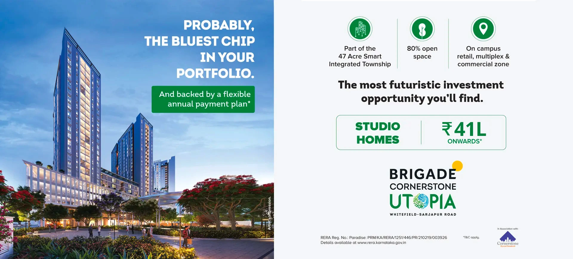 Brigade Cornerstone Utopia - apartments on Varthur Road, Whitefield-Sarjapur Road in Bangalore 