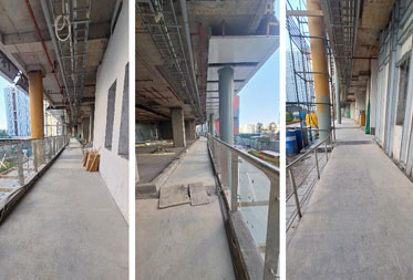Utopia Paradise : Commercial towers – Corridor flooring Works in progress - Status as of January 2025