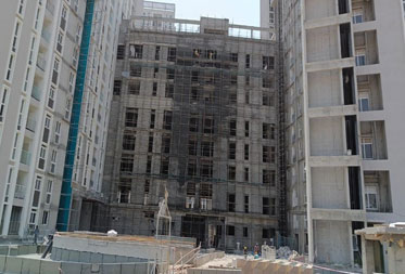 Paradise : External plastering works in progress - Status as of April 2024