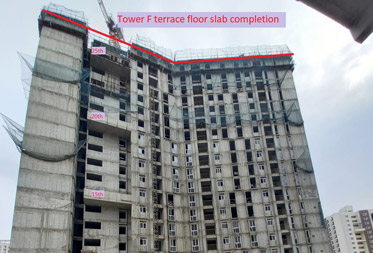 Utopia Paradise Tower F : Milestone Release On Casting of Terrace Slab – Status as on 1<sup>st</sup> September 2023