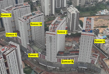 Utopia Paradise : External painting and glazing works in progress - Status as of October 2024